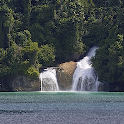 The Pinisi Charter vessel and liveaboard MSY WAOW cruising, sailing and scuba diving in Indonesia Papua Barat. Raja Ampat, Misool, Kaimana, Triton Bay. Djungle walk in the rainforest.